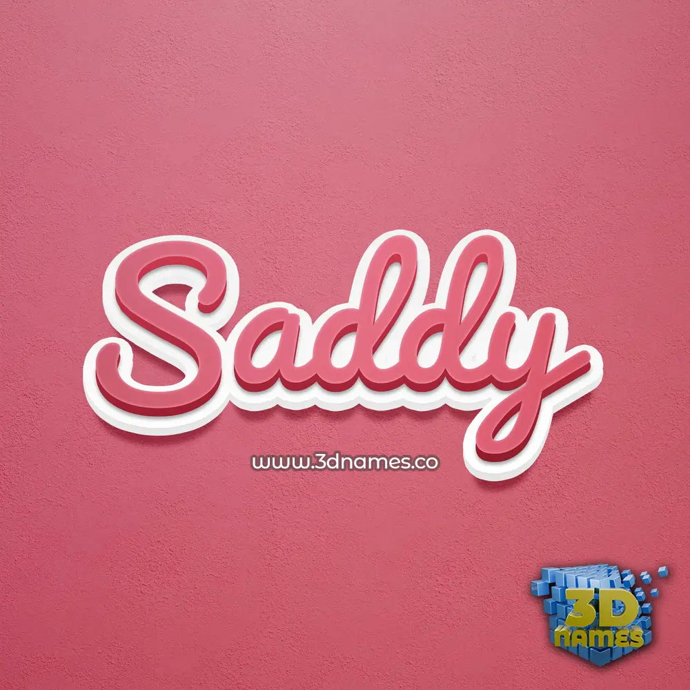 saddy in Red Scribble style - 3D name wallpaper