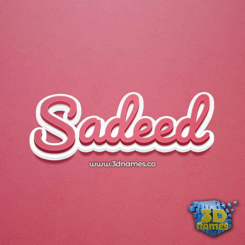 sadeed in Red Scribble style - 3D name wallpaper