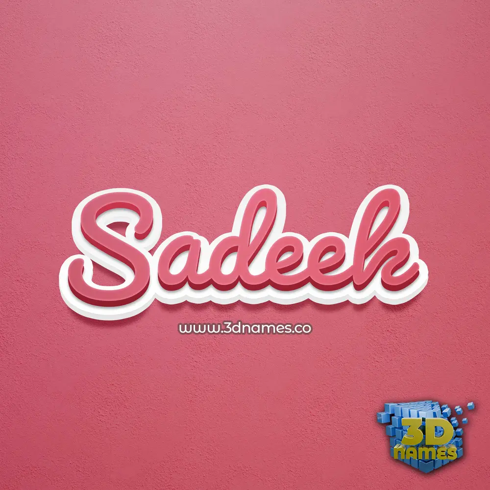 sadeek in Red Scribble style - 3D name wallpaper