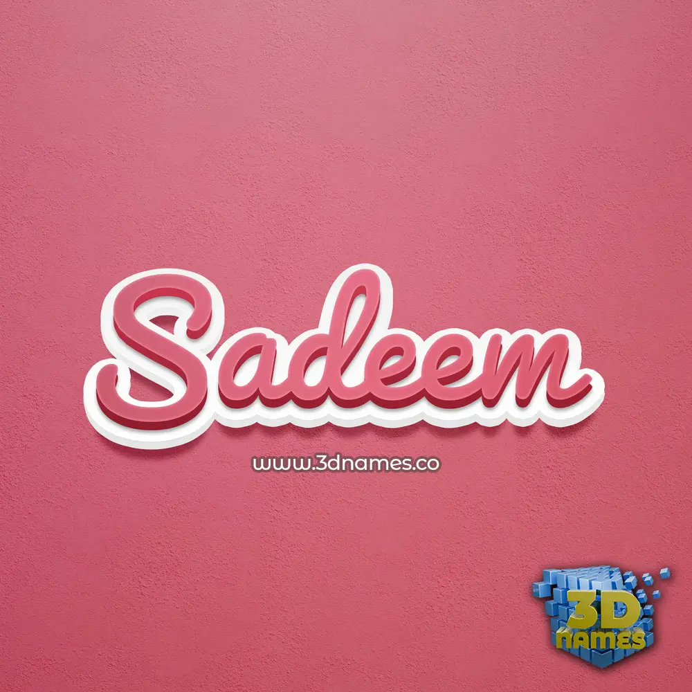sadeem in Red Scribble style - 3D name wallpaper