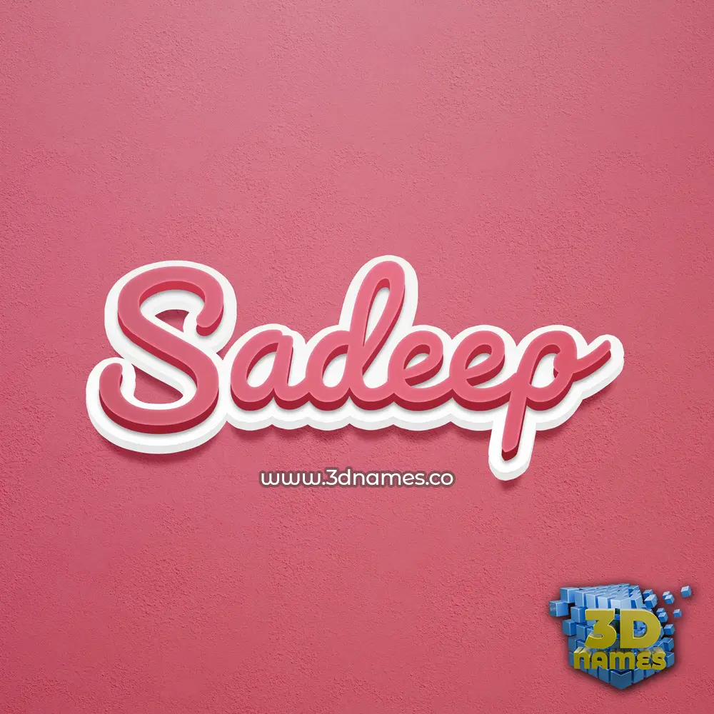 sadeep in Red Scribble style - 3D name wallpaper