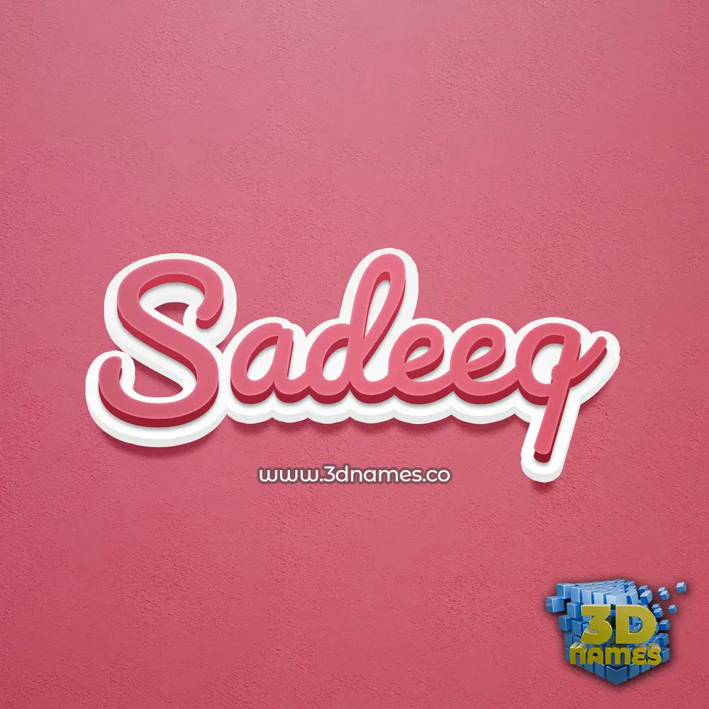 sadeeq in Red Scribble style - 3D name wallpaper