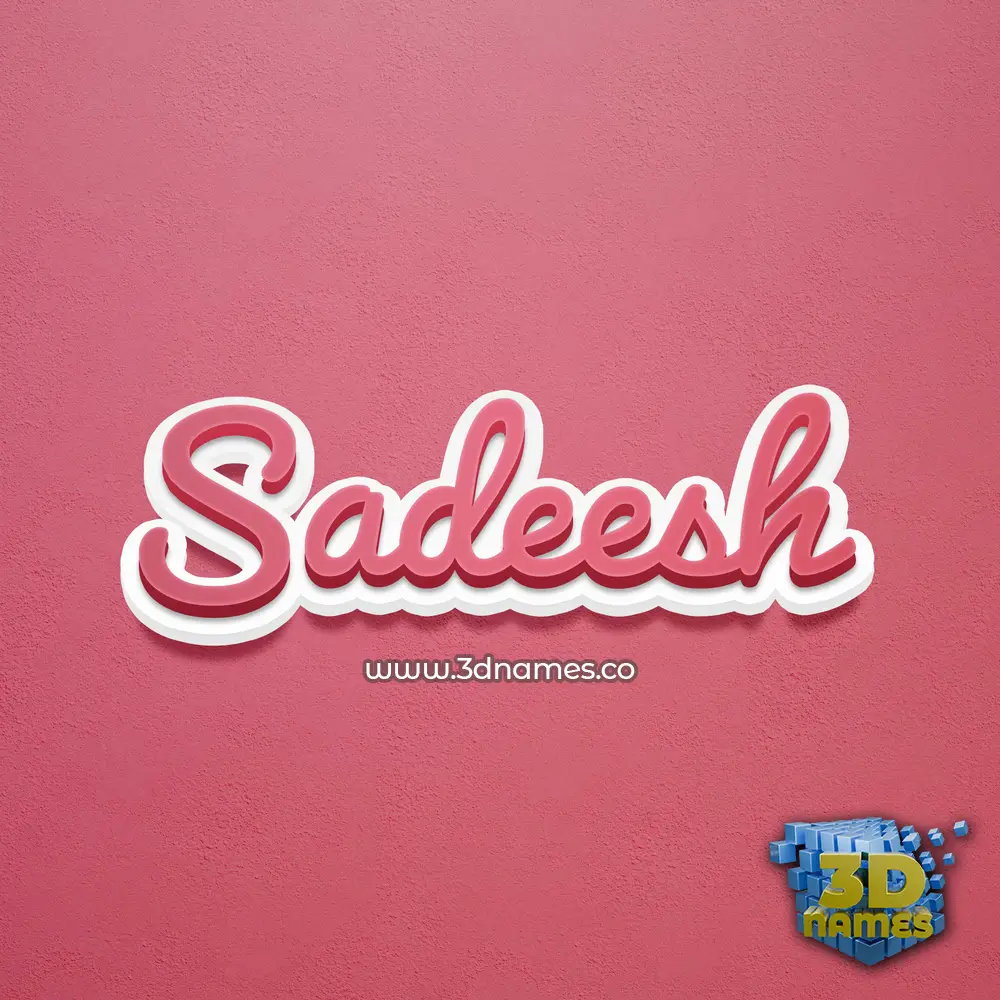sadeesh in Red Scribble style - 3D name wallpaper