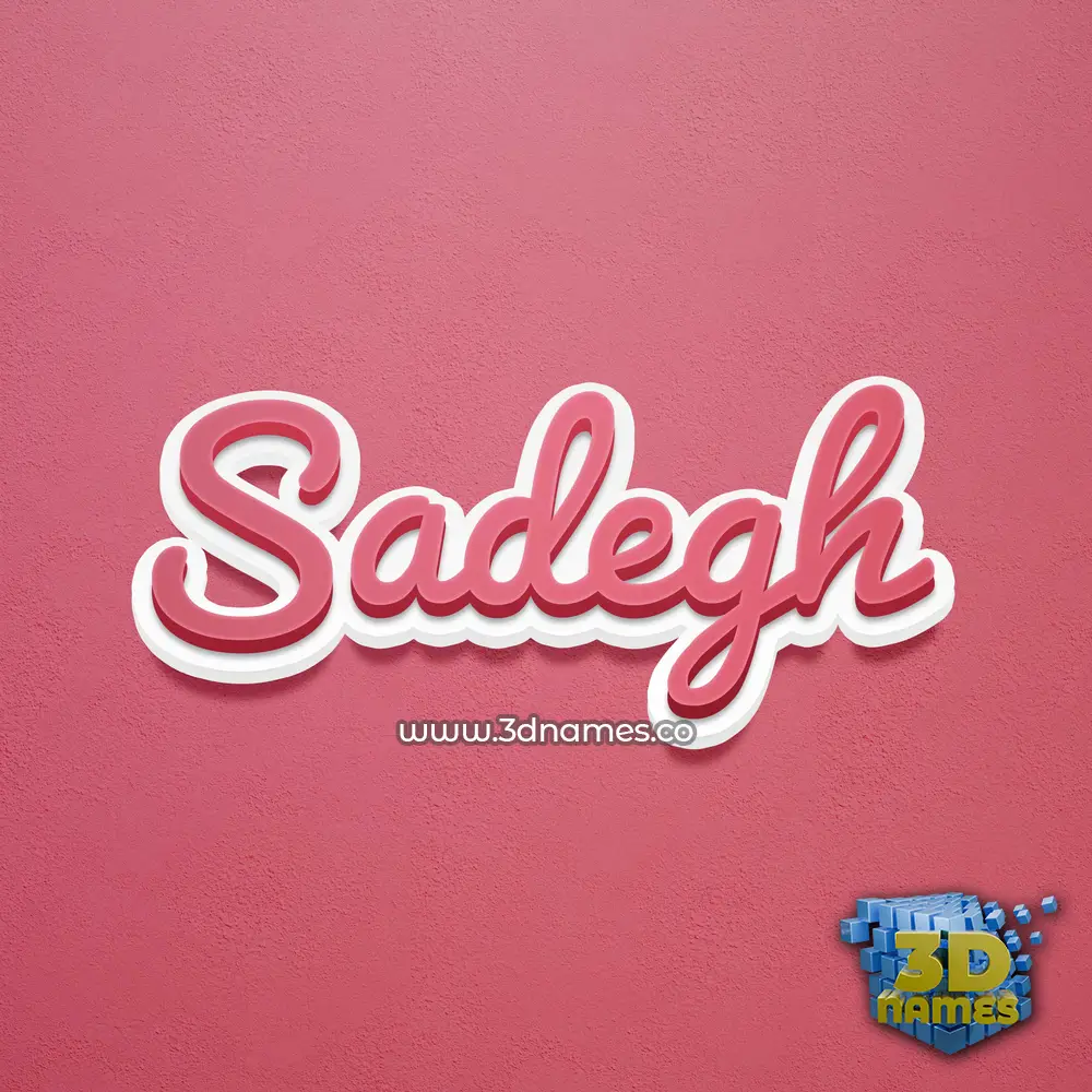 sadegh in Red Scribble style - 3D name wallpaper