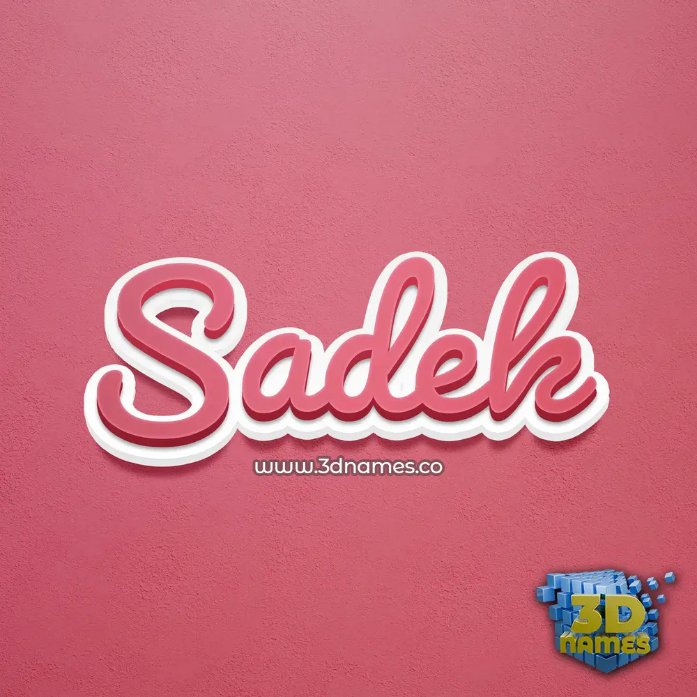 sadek in Red Scribble style - 3D name wallpaper