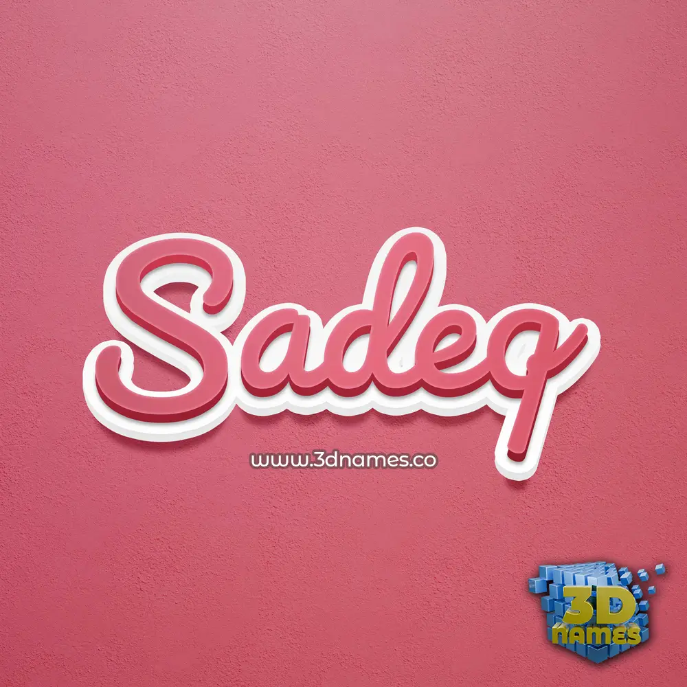 sadeq in Red Scribble style - 3D name wallpaper