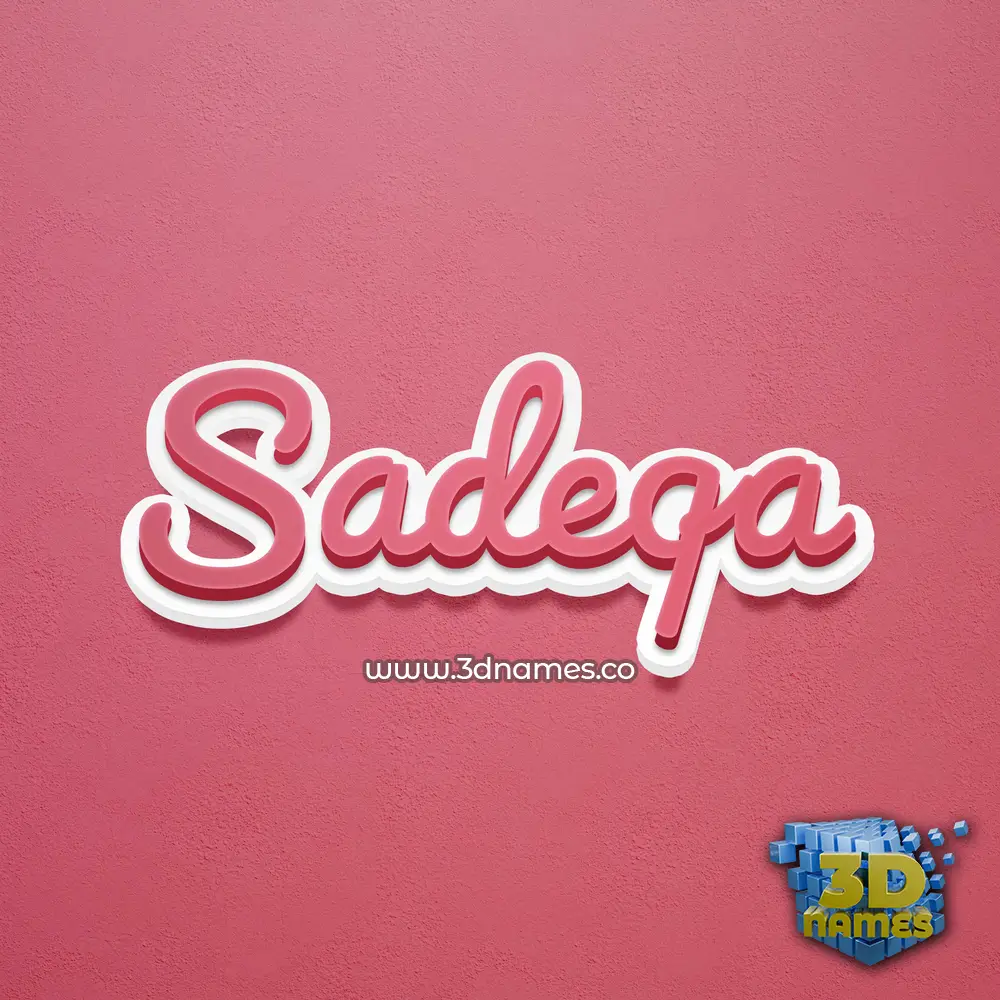 sadeqa in Red Scribble style - 3D name wallpaper