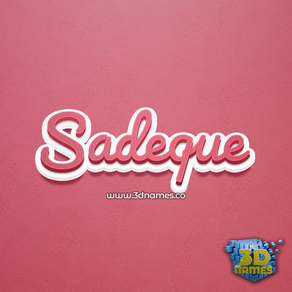 sadeque in Red Scribble style - 3D name wallpaper