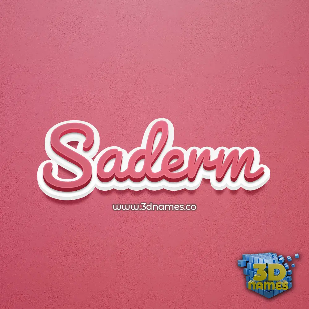 saderm in Red Scribble style - 3D name wallpaper