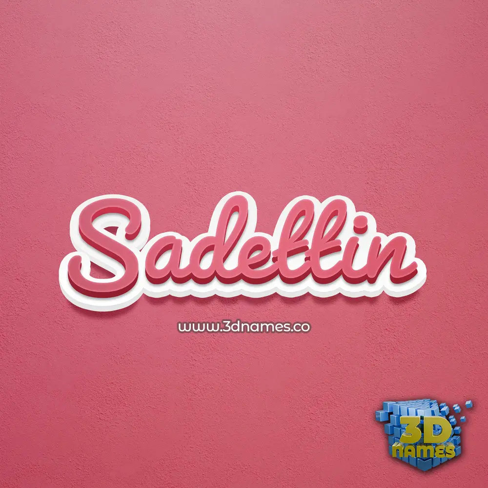sadettin in Red Scribble style - 3D name wallpaper