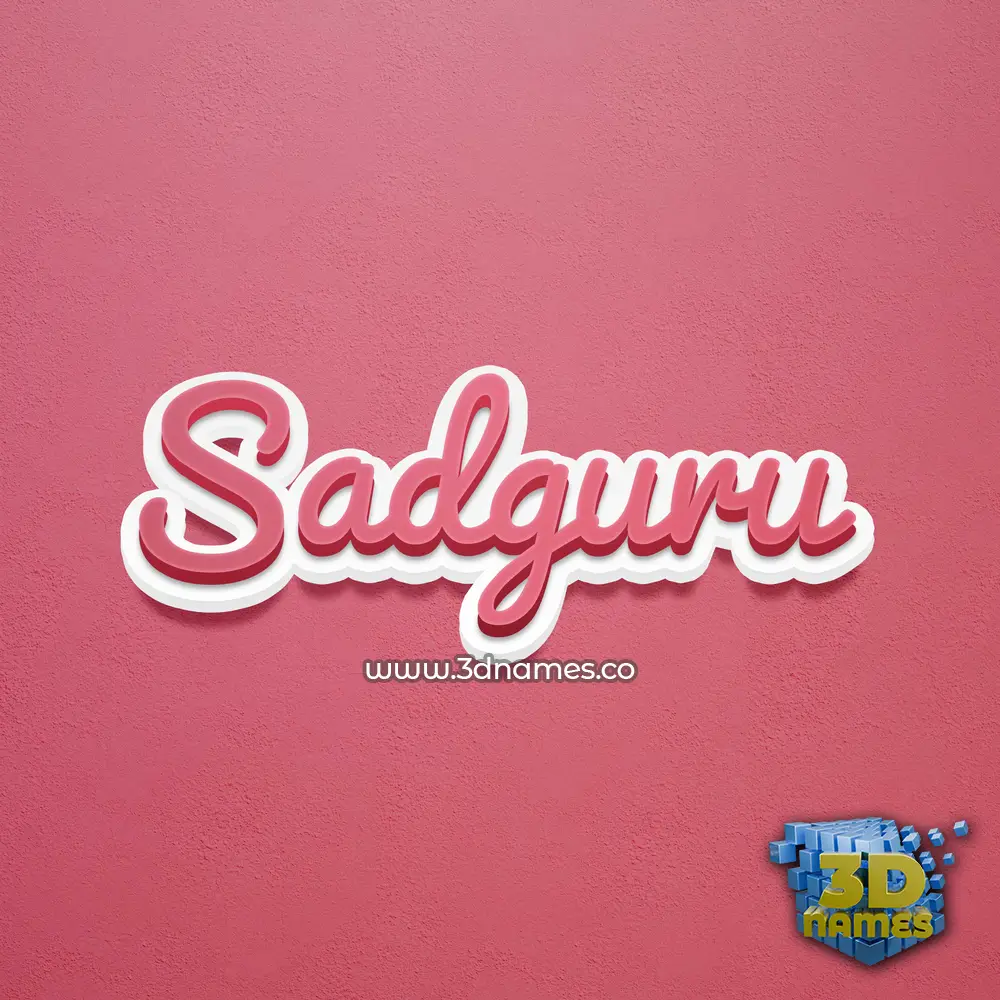 sadguru in Red Scribble style - 3D name wallpaper