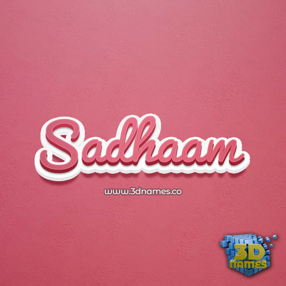 sadhaam in Red Scribble style - 3D name wallpaper