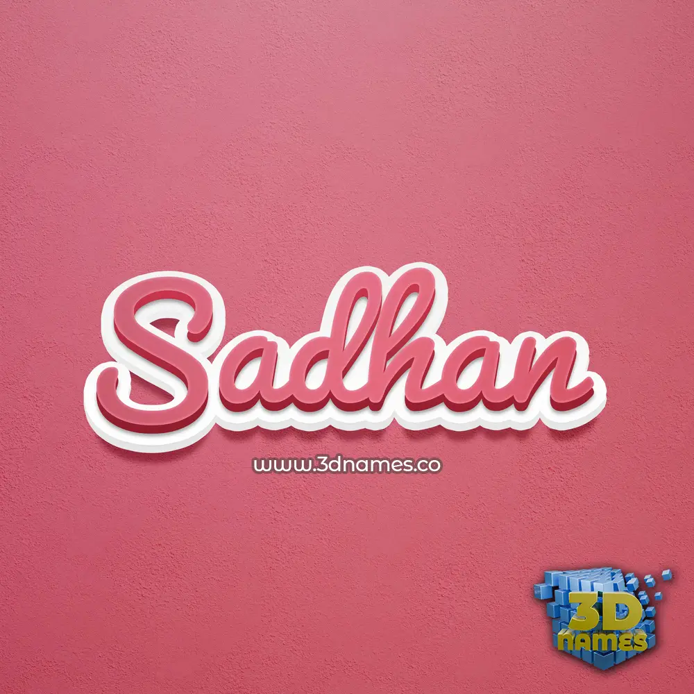 sadhan in Red Scribble style - 3D name wallpaper