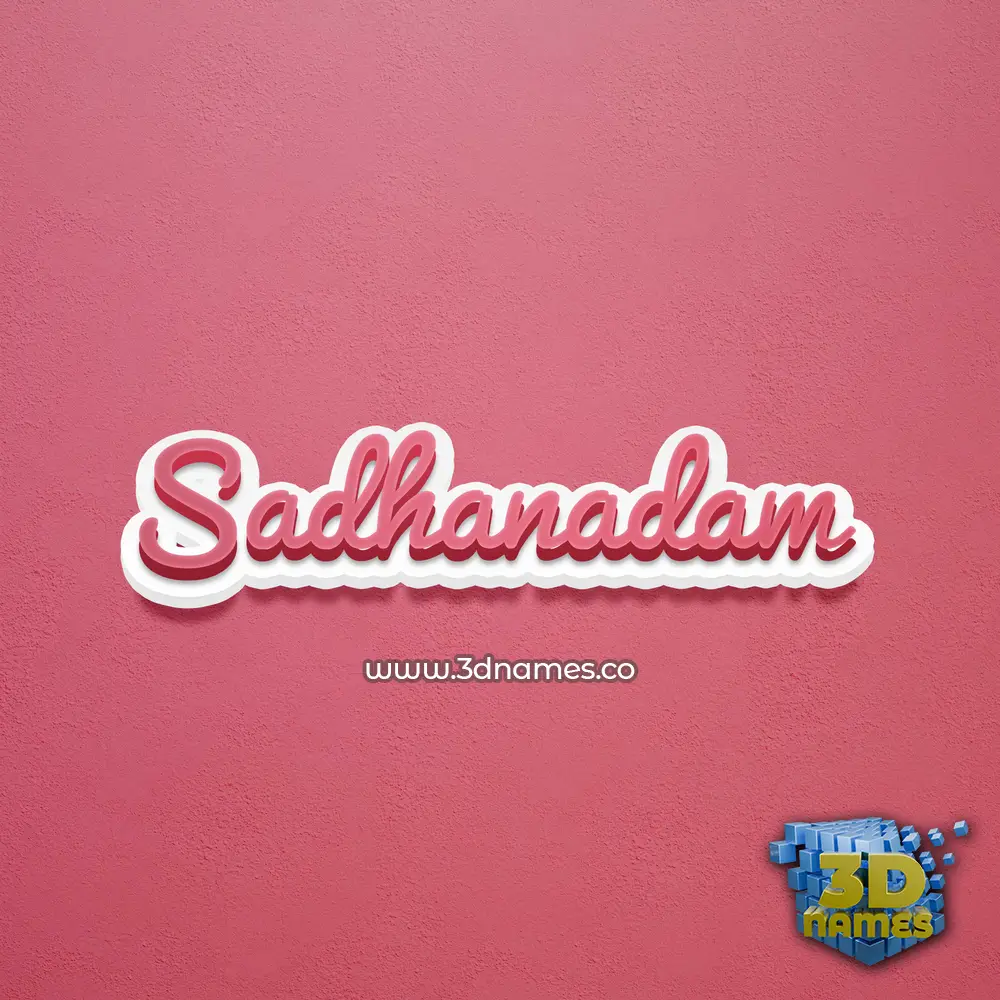 sadhanadam in Red Scribble style - 3D name wallpaper