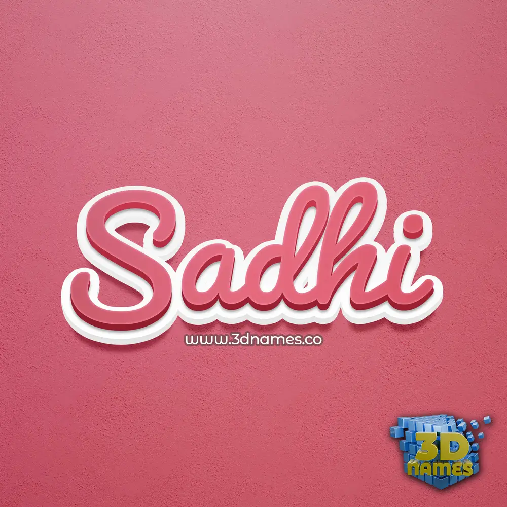 sadhi in Red Scribble style - 3D name wallpaper