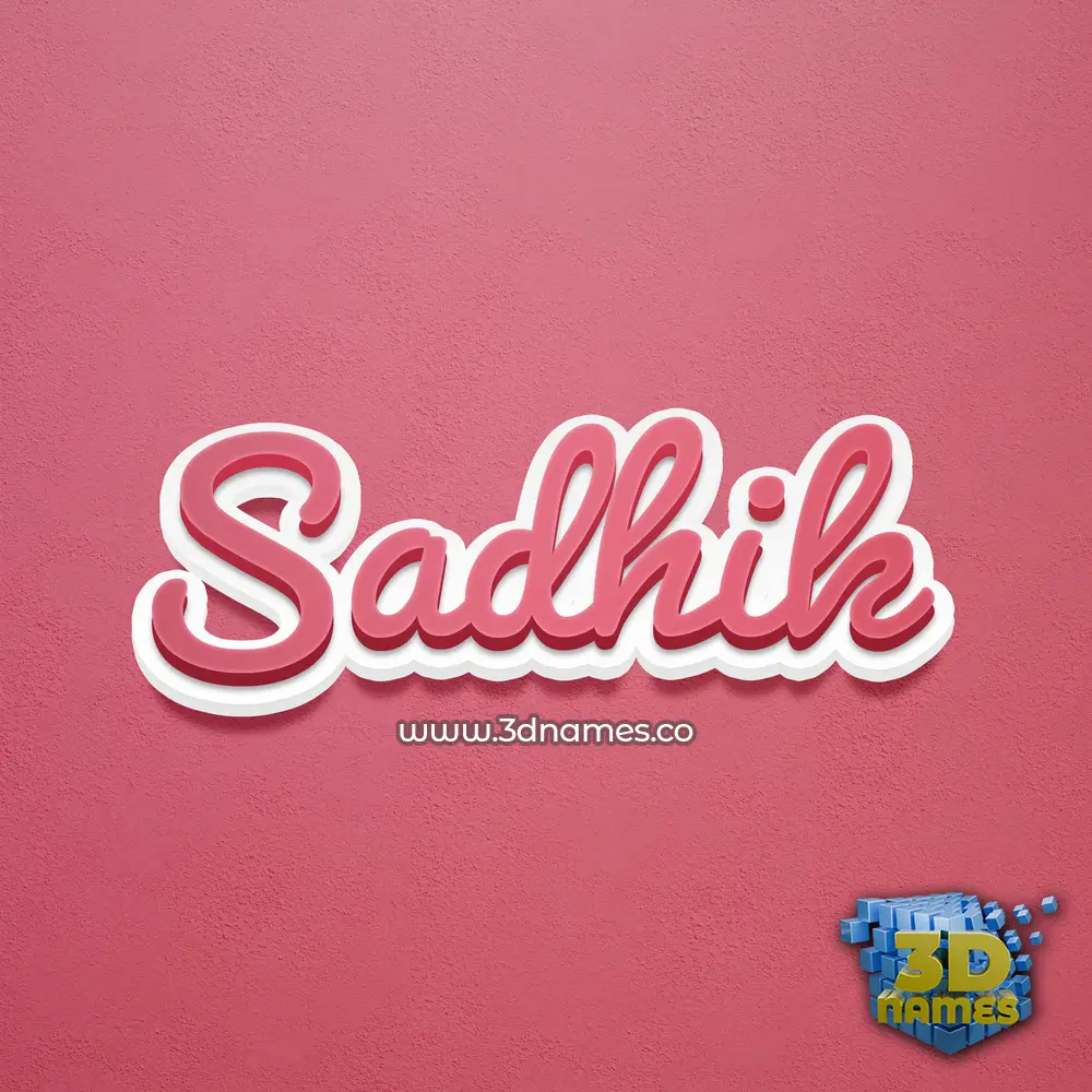 sadhik in Red Scribble style - 3D name wallpaper