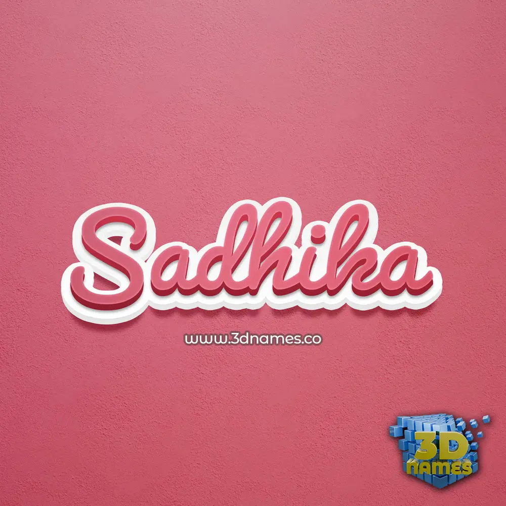 sadhika in Red Scribble style - 3D name wallpaper