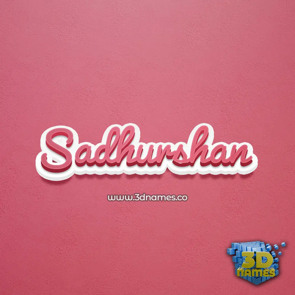 sadhurshan in Red Scribble style - 3D name wallpaper