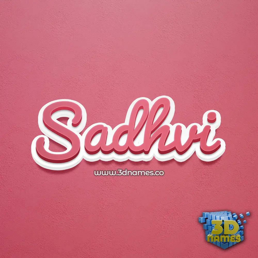 sadhvi in Red Scribble style - 3D name wallpaper