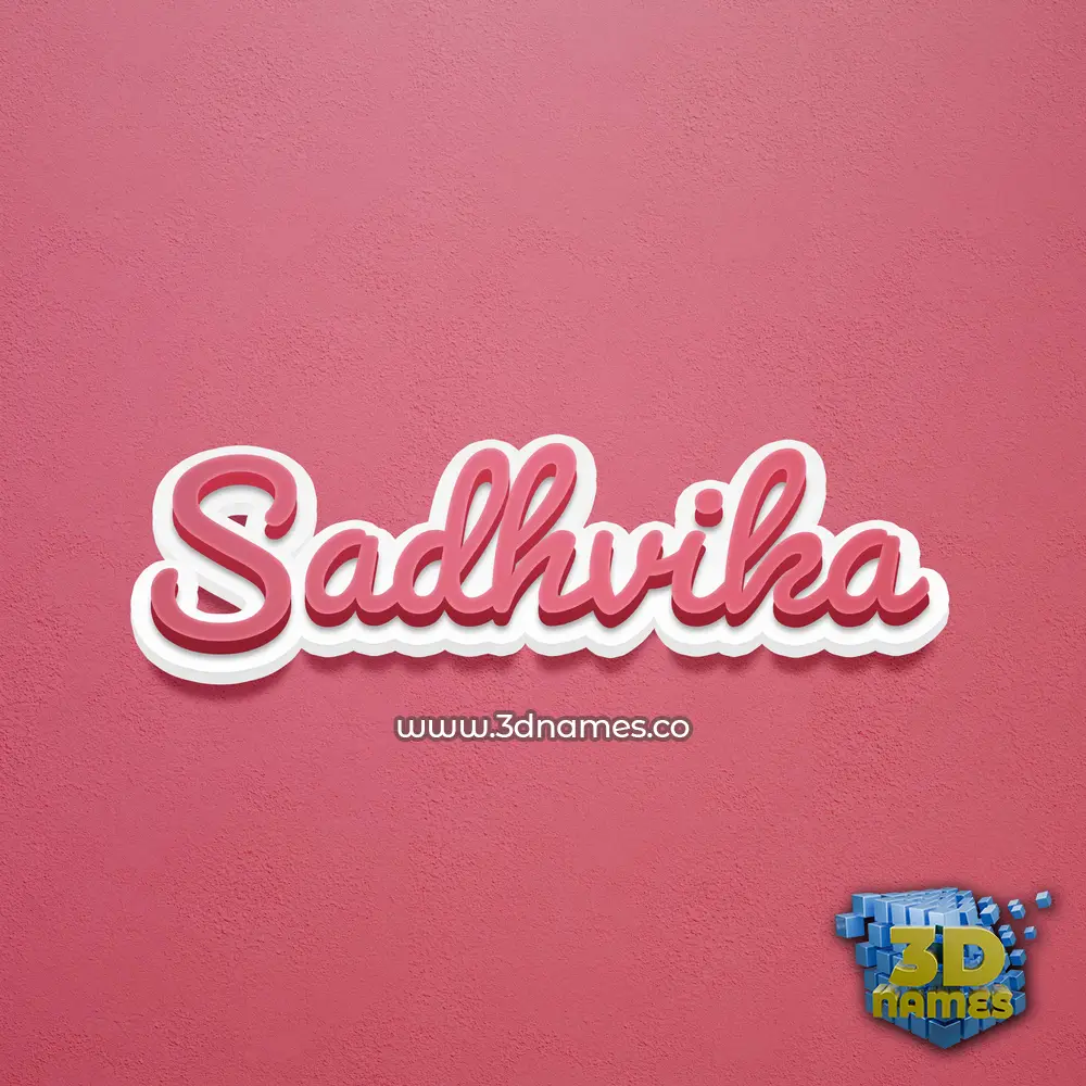 sadhvika in Red Scribble style - 3D name wallpaper