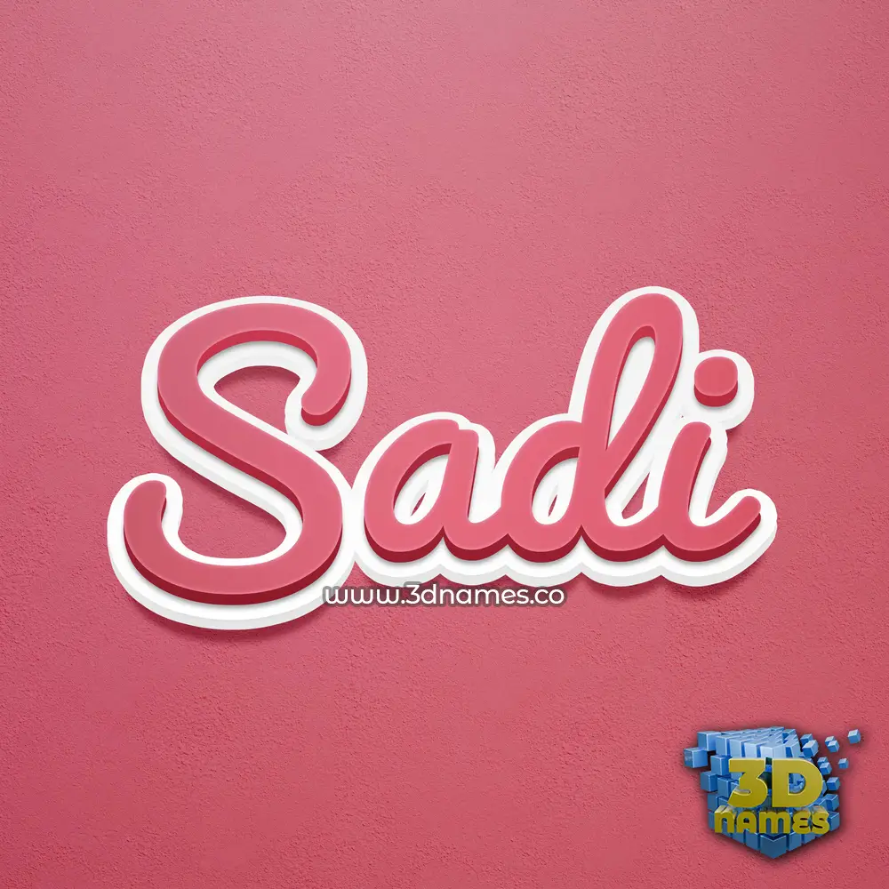 sadi in Red Scribble style - 3D name wallpaper