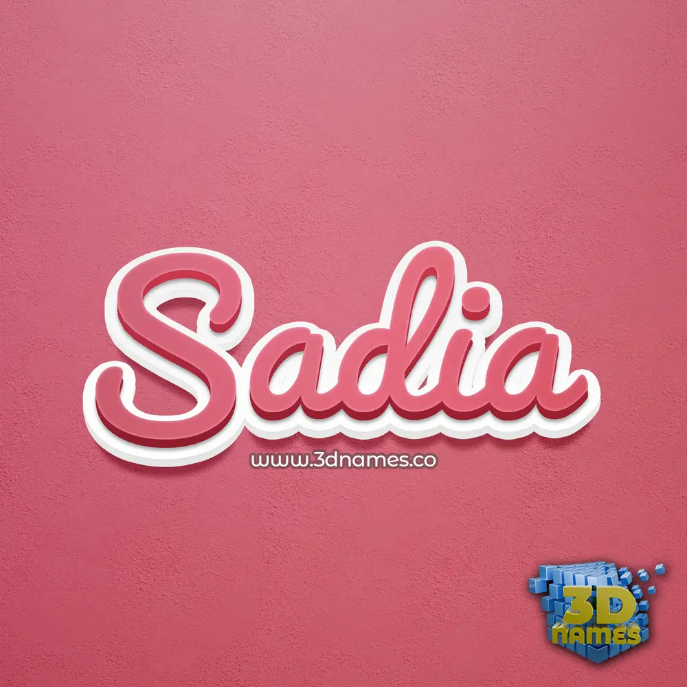 sadia in Red Scribble style - 3D name wallpaper