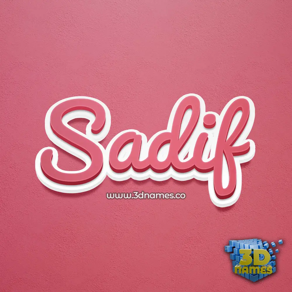 sadif in Red Scribble style - 3D name wallpaper