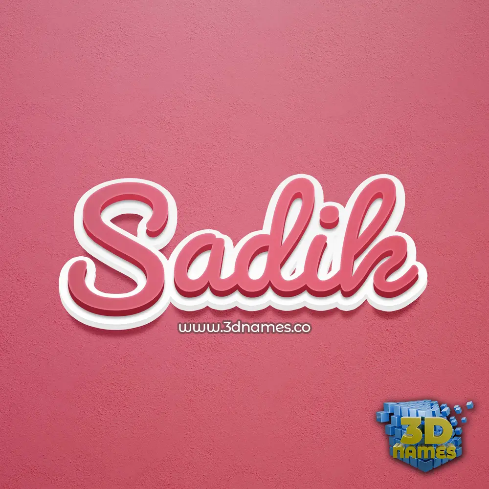 sadik in Red Scribble style - 3D name wallpaper