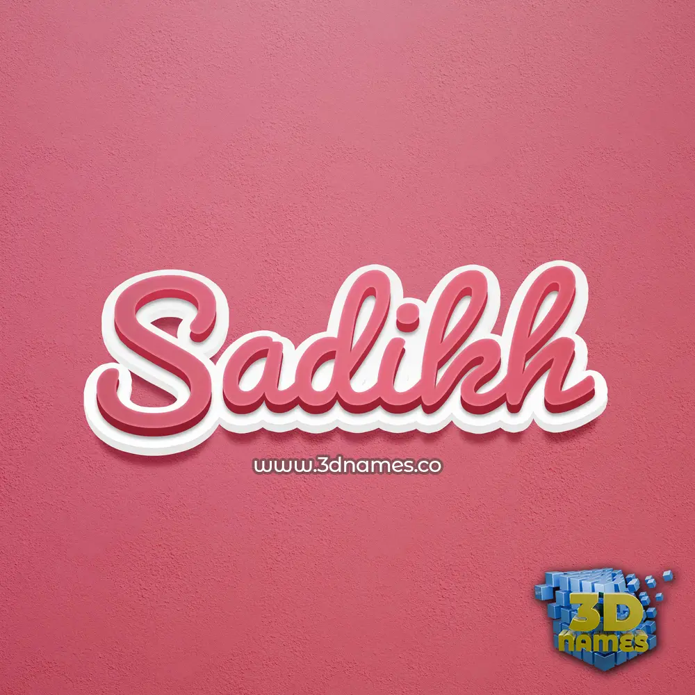 sadikh in Red Scribble style - 3D name wallpaper