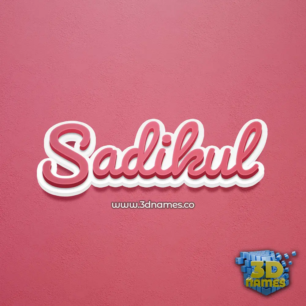 sadikul in Red Scribble style - 3D name wallpaper