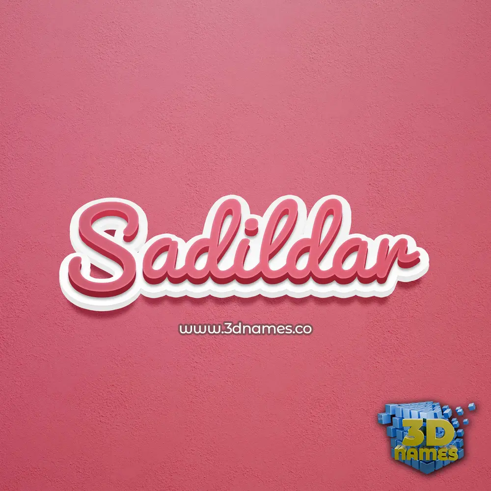 sadildar in Red Scribble style - 3D name wallpaper