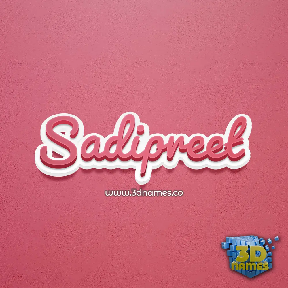sadipreet in Red Scribble style - 3D name wallpaper