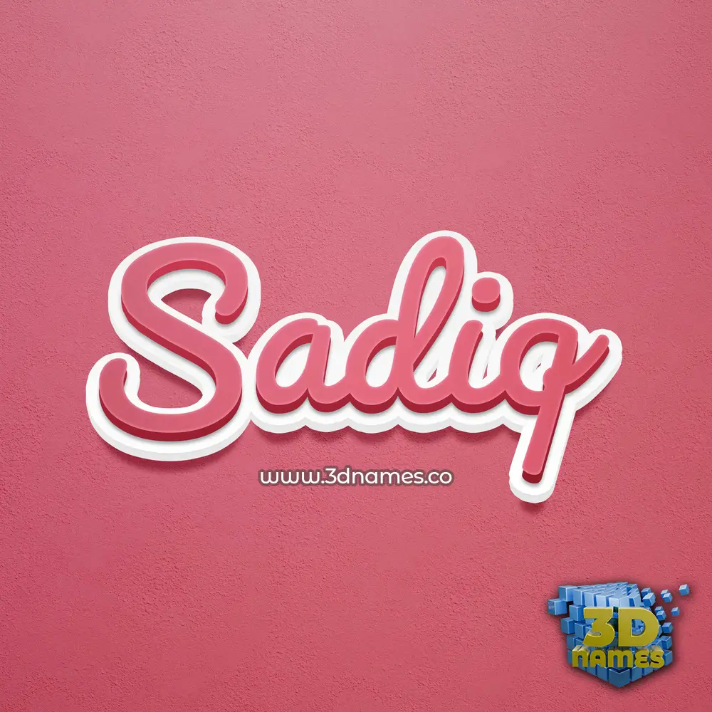 sadiq in Red Scribble style - 3D name wallpaper
