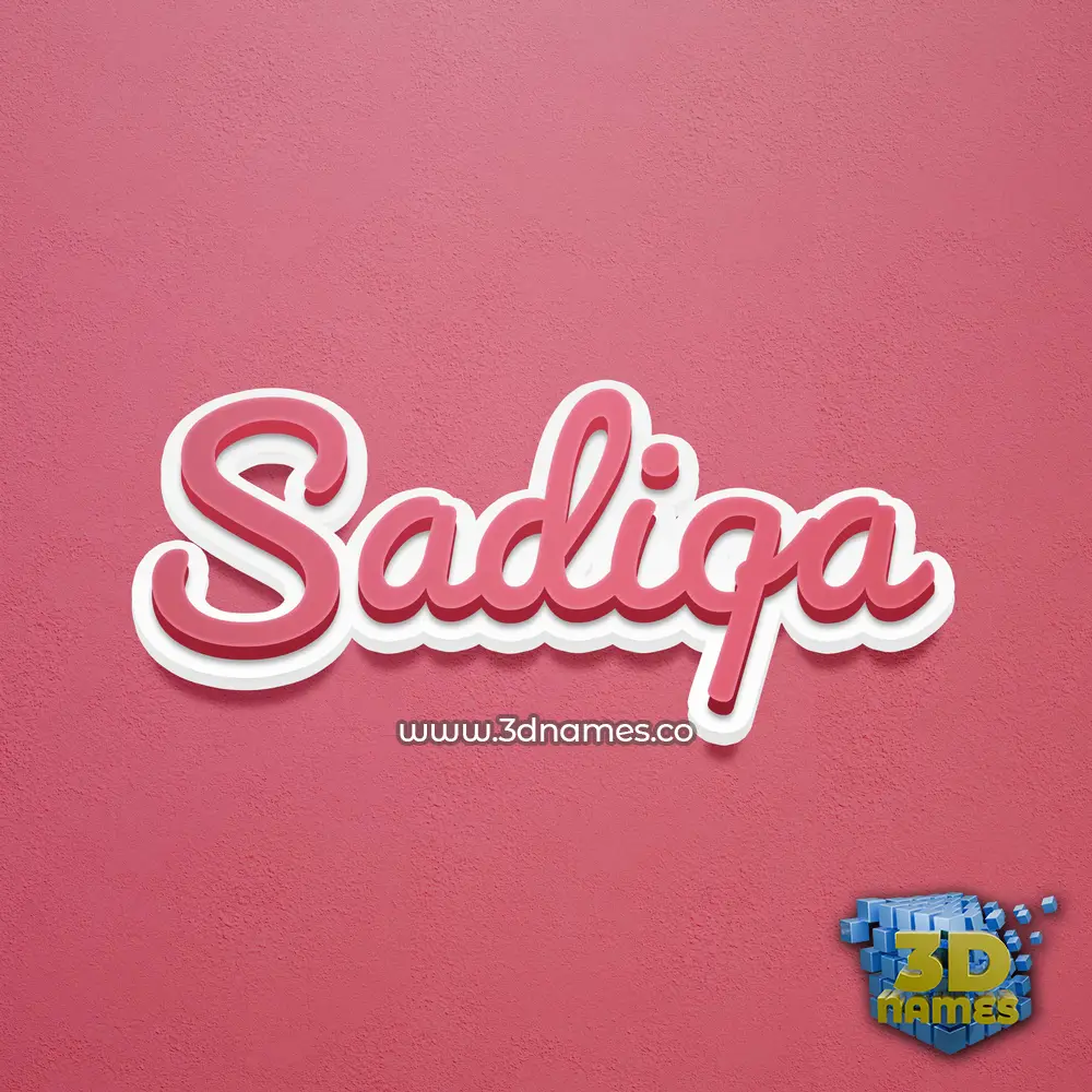 sadiqa in Red Scribble style - 3D name wallpaper