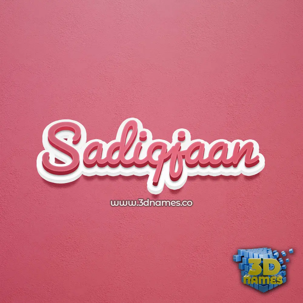 sadiqjaan in Red Scribble style - 3D name wallpaper