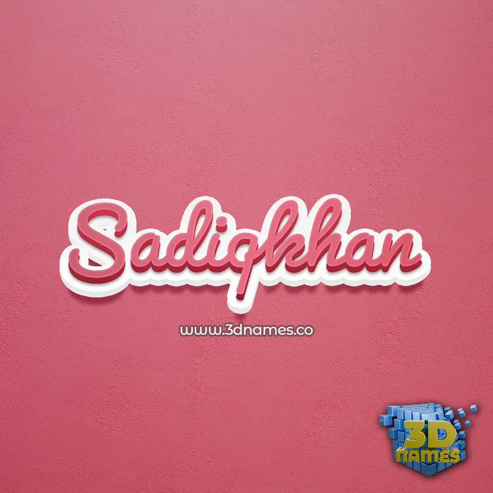 sadiqkhan in Red Scribble style - 3D name wallpaper