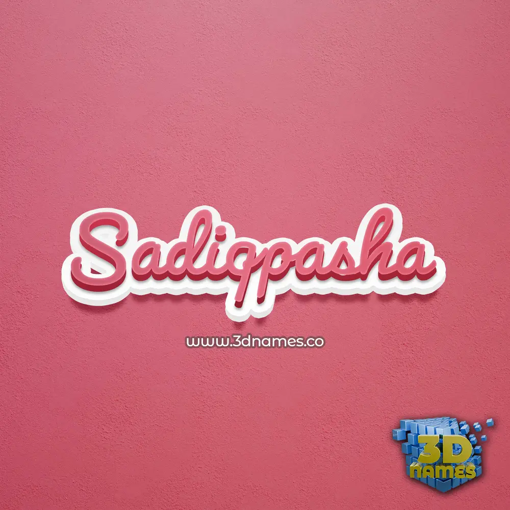 sadiqpasha in Red Scribble style - 3D name wallpaper