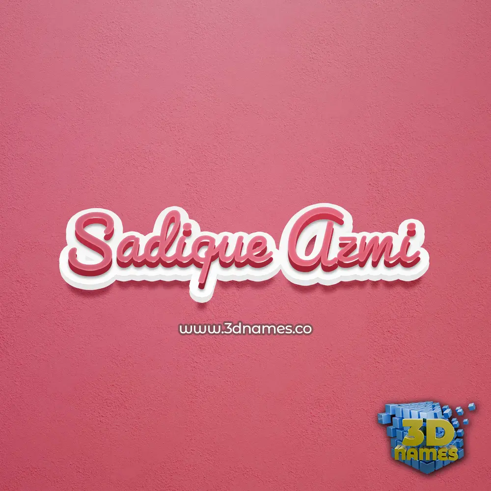 sadique azmi in Red Scribble style - 3D name wallpaper