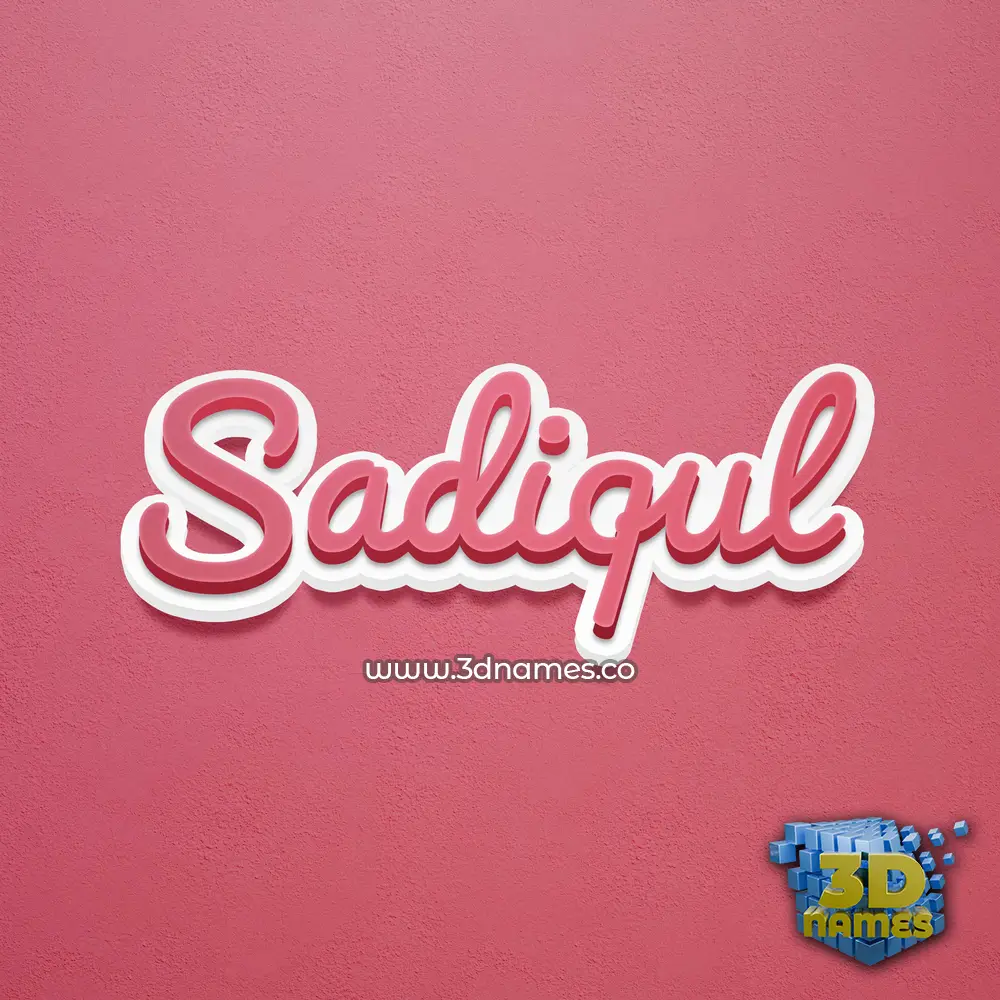 sadiqul in Red Scribble style - 3D name wallpaper