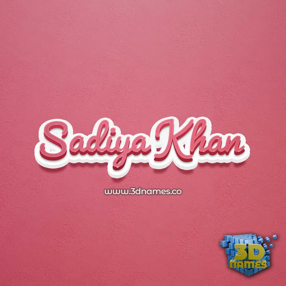 sadiya khan in Red Scribble style - 3D name wallpaper