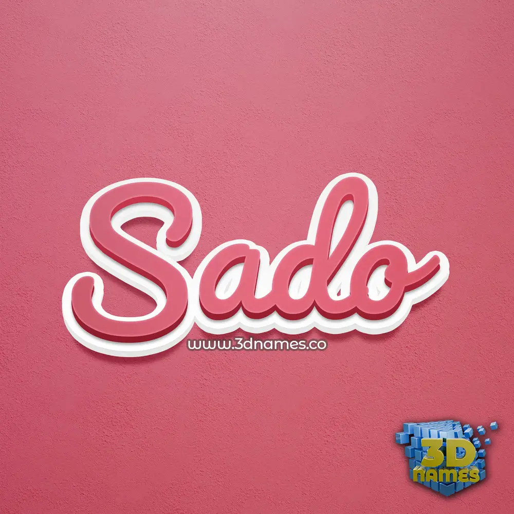 sado in Red Scribble style - 3D name wallpaper
