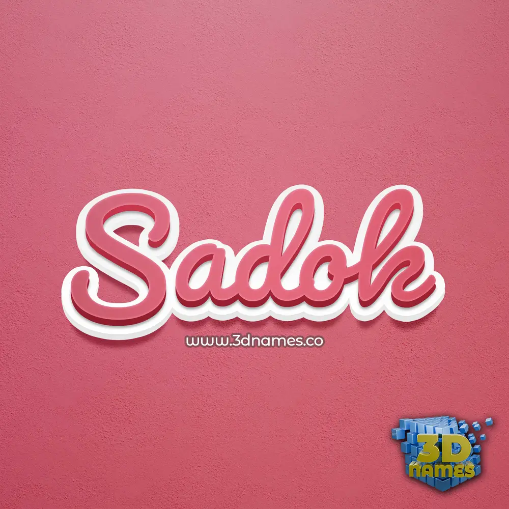 sadok in Red Scribble style - 3D name wallpaper