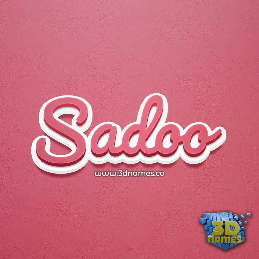 sadoo in Red Scribble style - 3D name wallpaper