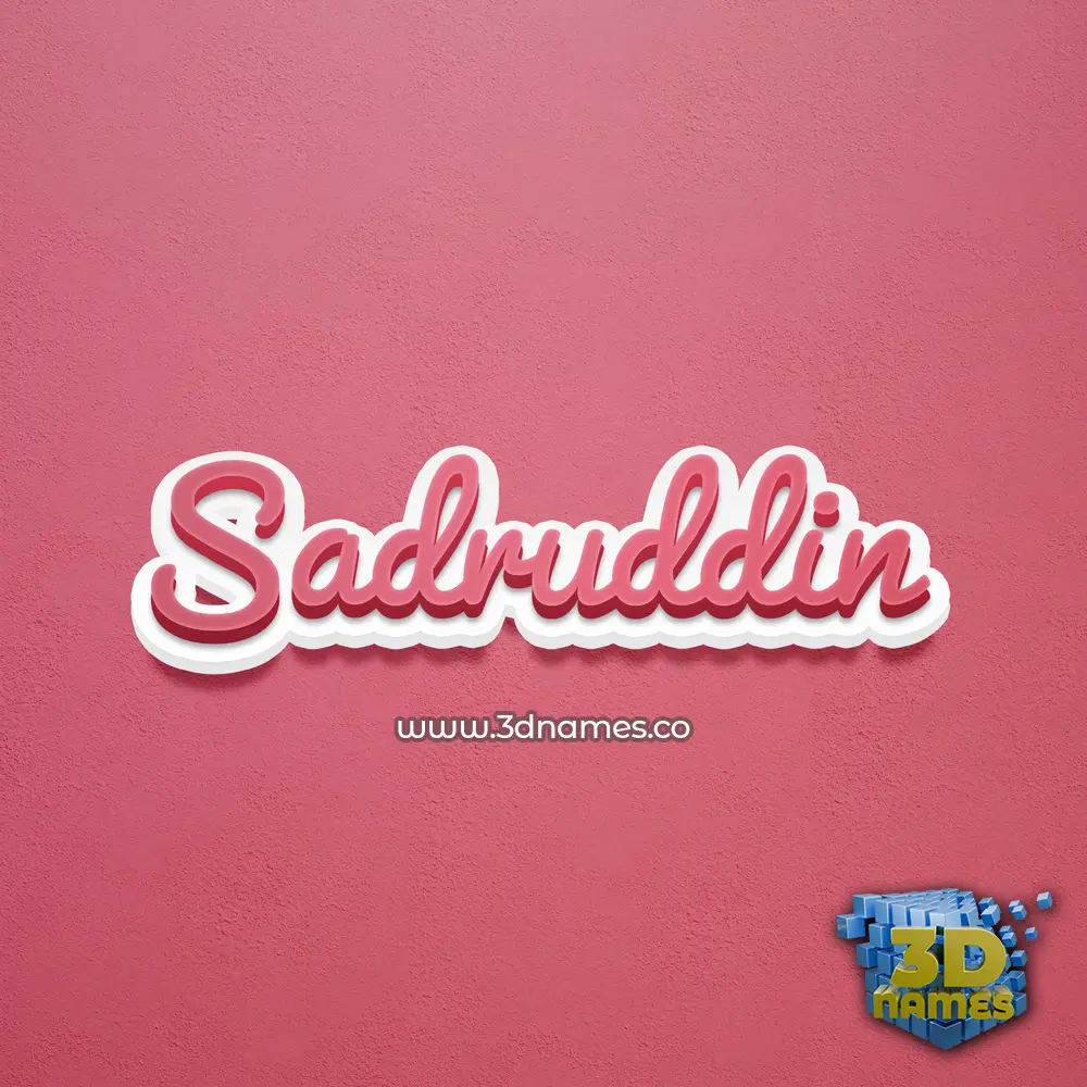 sadruddin in Red Scribble style - 3D name wallpaper