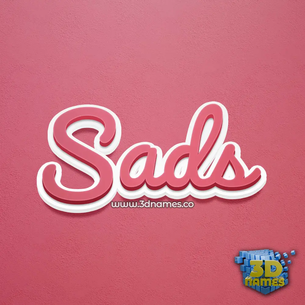 sads in Red Scribble style - 3D name wallpaper