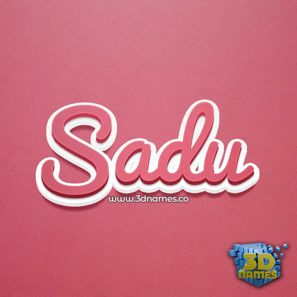 sadu in Red Scribble style - 3D name wallpaper