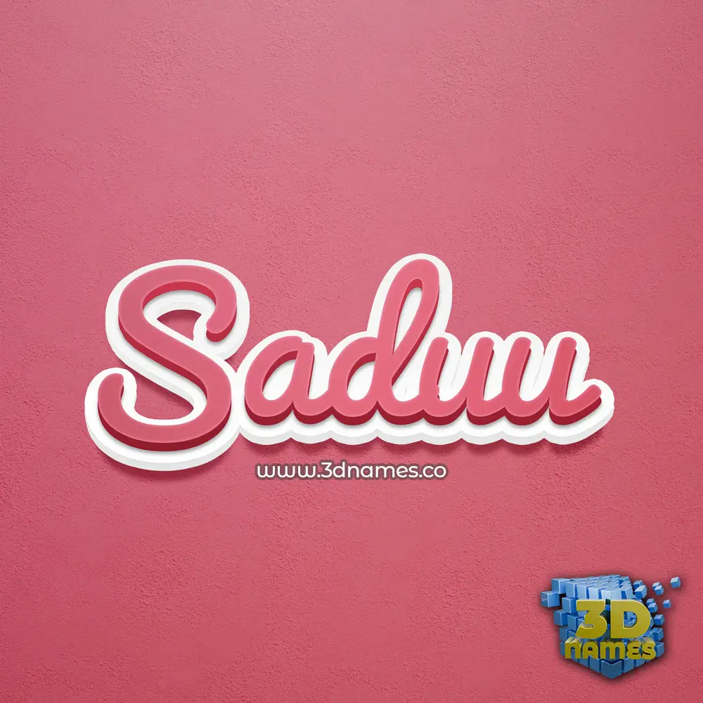 saduu in Red Scribble style - 3D name wallpaper