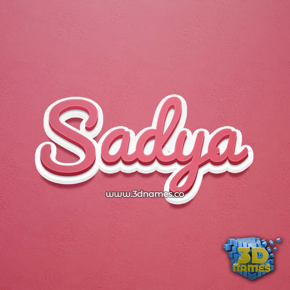 sadya in Red Scribble style - 3D name wallpaper