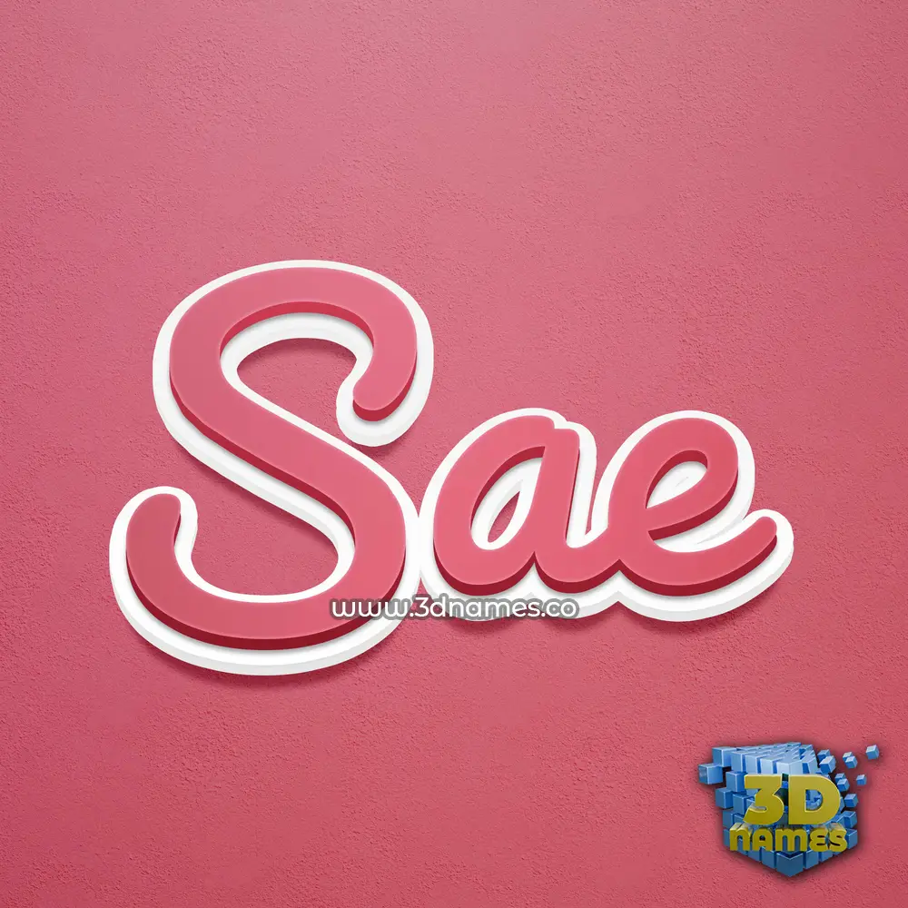 sae in Red Scribble style - 3D name wallpaper