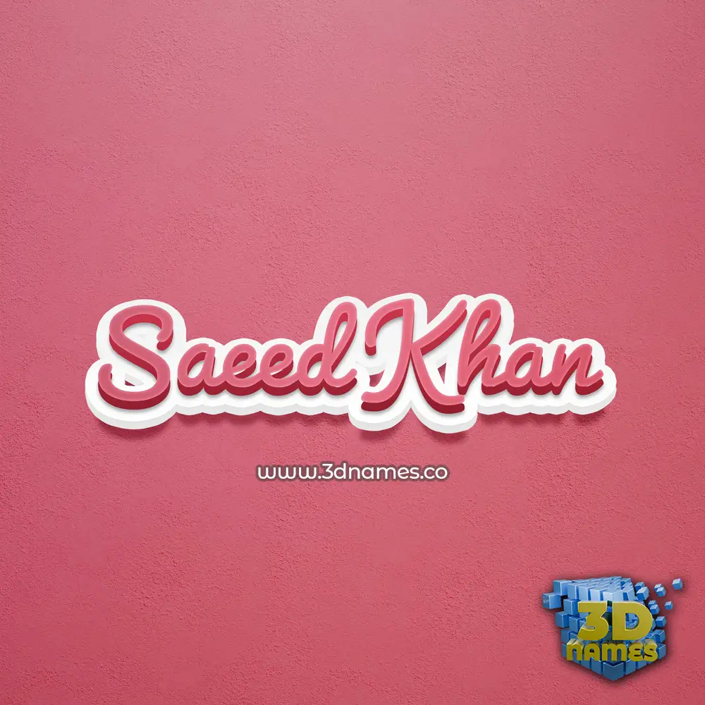 saeed khan in Red Scribble style - 3D name wallpaper